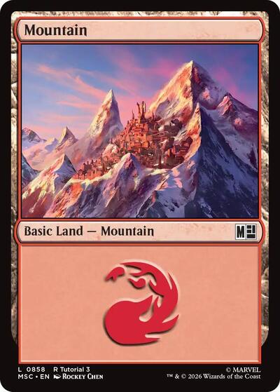 2026 Magic: The Gathering: Commander: Marvel Super Heroes (MSC) - Mountain (0858) (#858, Land) (, Near Mint)