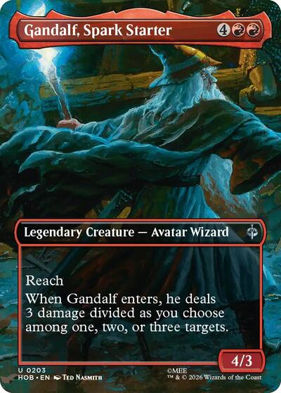 2026 Magic: The Gathering: The Hobbit (HOB) - Gandalf, Spark Starter (Borderless) (#203, Uncommon) (, Lightly Played)