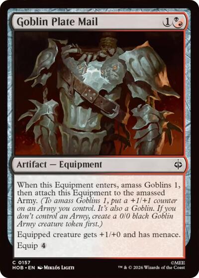 2026 Magic: The Gathering: The Hobbit (HOB) - Goblin Plate Mail (#157, Common) (, Near Mint)