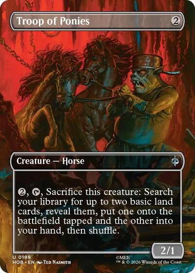2026 Magic: The Gathering: The Hobbit (HOB) - Troop of Ponies (Borderless) (#199, Uncommon) (, Lightly Played)