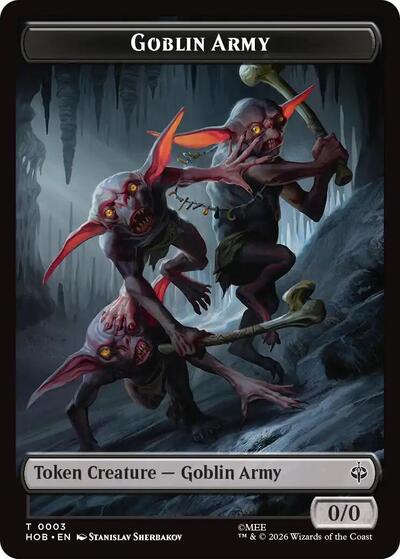 2026 Magic: The Gathering: The Hobbit (HOB) - Goblin Army (0003) // Treasure (0012) Double-Sided Token (#3 // 12, Token) (, Near Mint)