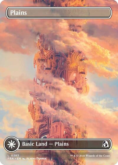 2026 Magic: The Gathering: Reality Fracture (FRA) - Plains Borderless 0383 (#383, Land) (, Near Mint)