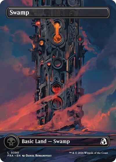 2026 Magic: The Gathering: Reality Fracture (FRA) - Swamp Borderless 0390 (#390, Land) (, Near Mint)