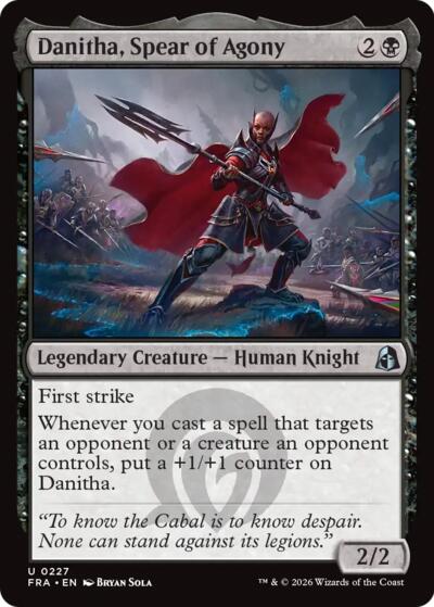 2026 Magic: The Gathering: Reality Fracture (FRA) - Danitha Spear of Agony (#227, Uncommon)