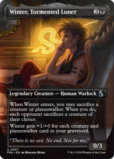 2026 Magic: The Gathering: Reality Fracture (FRA) - Winter Tormented Loner Borderless (#307, Uncommon) (, Near Mint)