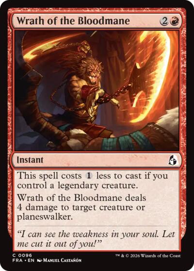 2026 Magic: The Gathering: Reality Fracture (FRA) - Wrath of the Bloodmane (#96, Common) (, Near Mint)