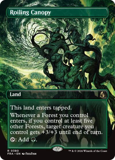 2026 Magic: The Gathering: Reality Fracture (FRA) - Roiling Canopy Borderless (#380, Rare) (, Near Mint)