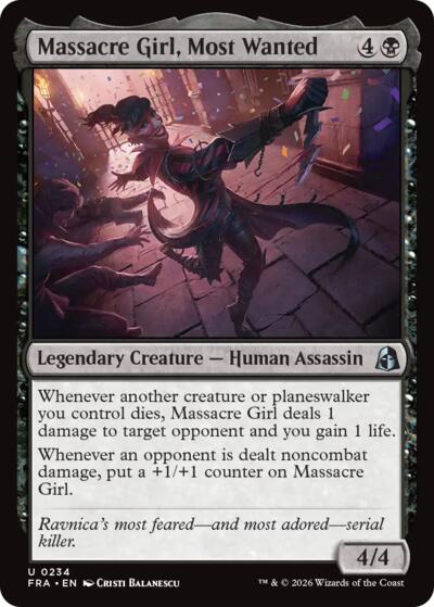 2026 Magic: The Gathering: Reality Fracture (FRA) - Massacre Girl Most Wanted (#234, Uncommon) (, Near Mint)