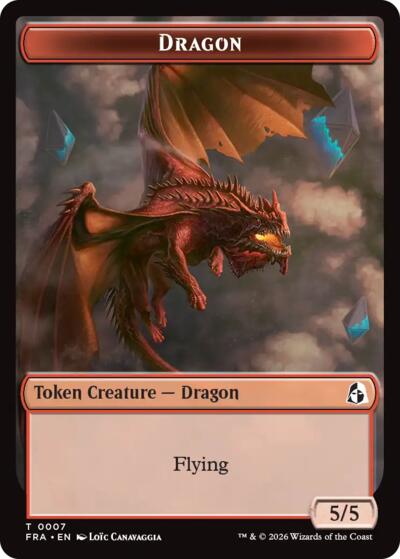 2026 Magic: The Gathering: Reality Fracture (FRA) - Dragon // Treasure Double-Sided Token (#7 // 15, Token) (, Near Mint)