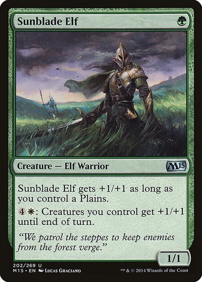 2014 Magic: The Gathering: Magic 2015 (M15) (M15) - Sunblade Elf (#202, Uncommon) (, Lightly Played)