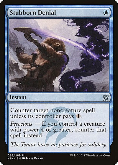2014 Magic: The Gathering: Khans of Tarkir (KTK) - Stubborn Denial (#56, Uncommon) (, Moderately Played)