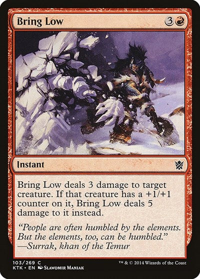 2014 Magic: The Gathering: Khans of Tarkir (KTK) - Bring Low (#103, Common) (, Moderately Played)