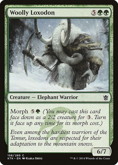 2014 Magic: The Gathering: Khans of Tarkir (KTK) - Woolly Loxodon (#158, Common) (, Moderately Played)