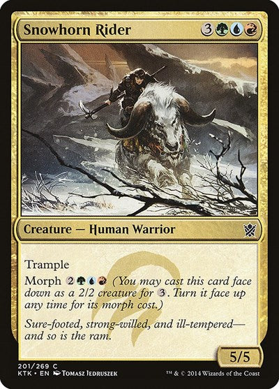 2014 Magic: The Gathering: Khans of Tarkir (KTK) - Snowhorn Rider (#201, Common) (, Moderately Played)