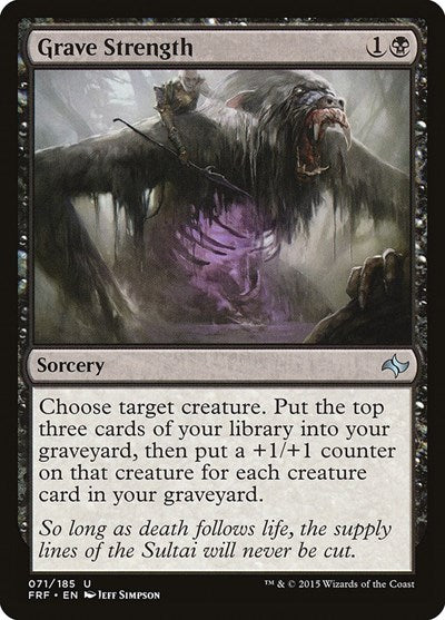 2015 Magic: The Gathering: Fate Reforged (FRF) - Grave Strength (#71, Uncommon) (, Moderately Played)