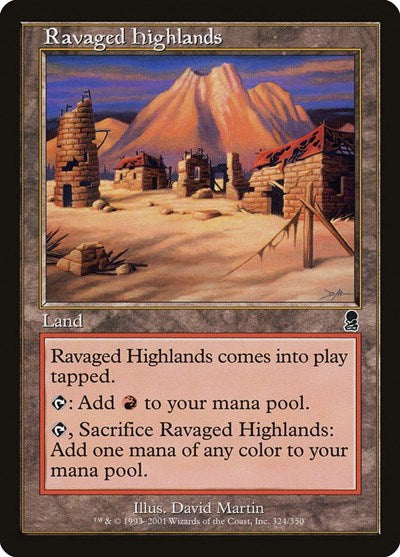 2001 Magic: The Gathering: Odyssey (ODY) - Ravaged Highlands (#324, Common) (, Moderately Played)