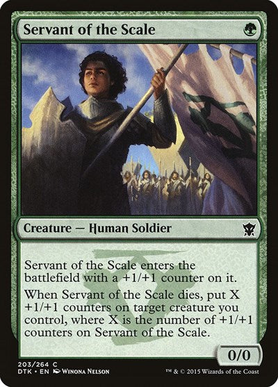 2015 Magic: The Gathering: Dragons of Tarkir (DTK) - Servant of the Scale (#203, Common) (, Moderately Played)