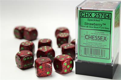 16mm D6 Dice Block (12) - Speckled Strawberry