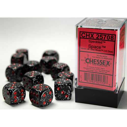 16mm D6 Dice Block (12) - Speckled Space
