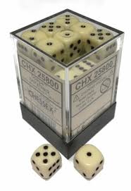 Chessexwhite Dice 12mm ivory and black