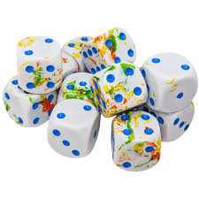 Chessexwhite Dice 12mm breezy blue