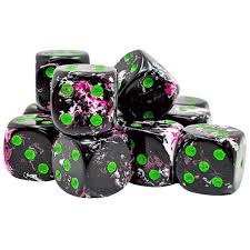 Chessexwhite Dice 12mm paintball and green