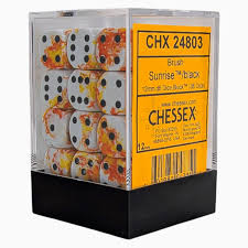 Chessexwhite Dice 12mm sunrise black