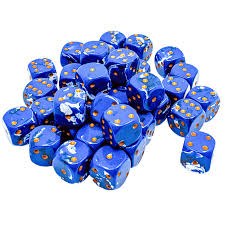 Chessexwhite Dice 12mm wavebreak and gold