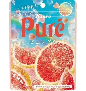 Kanro Pure Gummy Candy — Grapefruit Soda Flavor